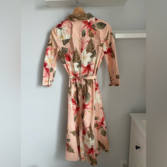 Zara Woman Small size cotton long sleeve dress with flowers - Picture 2 of 3